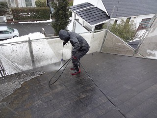 八街市屋根屋根　高圧バイオ洗浄
