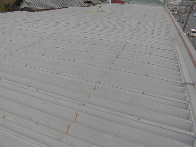 成田市ビル 折板屋根のルーフボルトキャップ取付　雨漏り対策工事！