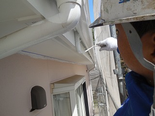破風板　雨樋　塗装