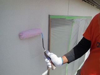 外壁 中塗り塗装！