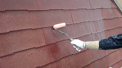 屋根 下塗り1回目