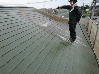 屋根 高圧洗浄2