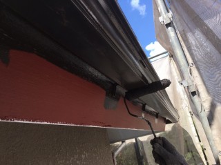 雨樋、破風板塗装1
