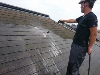 屋根 バイオ洗浄1