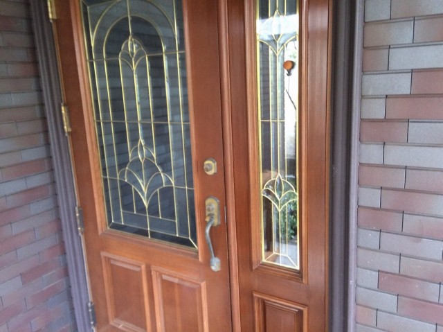 玄関ドア 補修塗装後