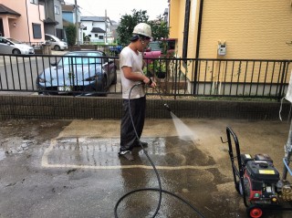 八街市 駐車場 高圧洗浄作業