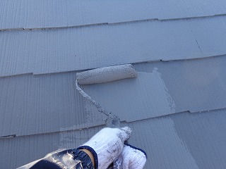 美浜区屋根　ガイナＲ上塗り16