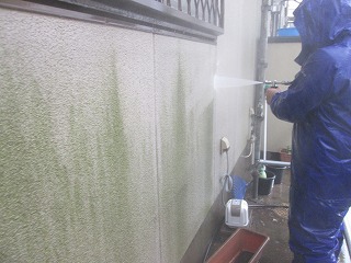 佐倉市外壁　高圧バイオ洗浄
