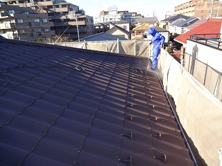 屋根　高圧バイオ洗浄