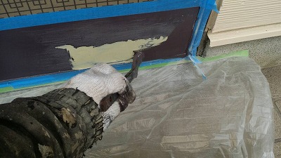 ドア補修 塗装作業