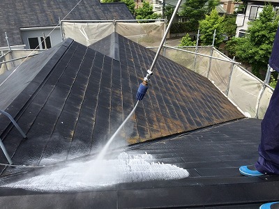 屋根 バイオ高圧洗浄