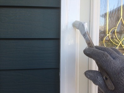 ドア木枠 塗装工事