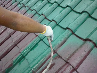 屋根 吹き付け塗装